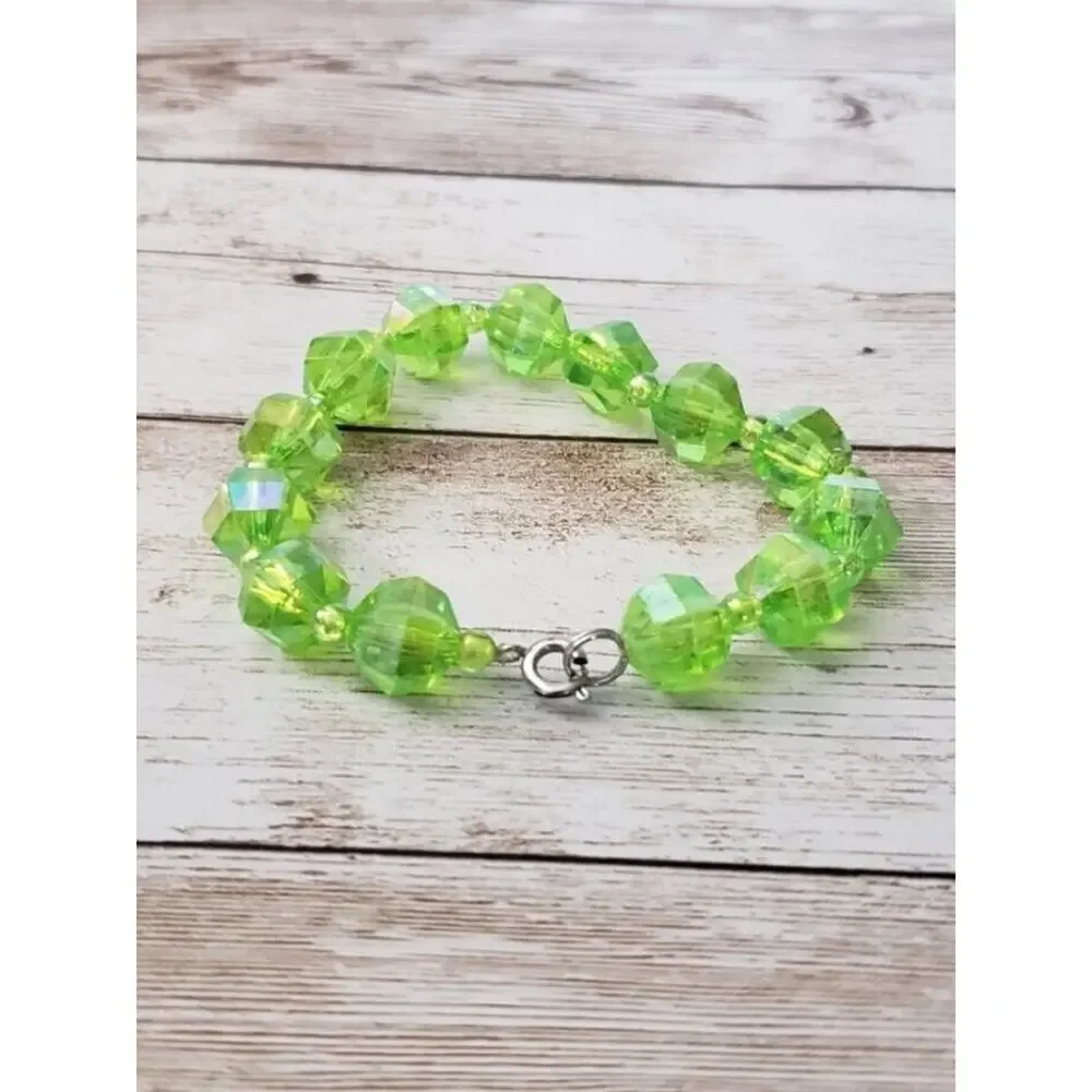 Child Size Girl's or Very Small Women's Bracelet - Green Bracelet